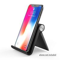 UGREEN Cell Phone Stand Holder Mobile Phone Dock Compatible for iPhone 11 Pro Max XS XR 8 Plus 6 7 5 Samsung Galaxy S10 S9 S8 S7 Edge S6 Android Smartphone Holder for Desk Adjustable Foldable (Black)