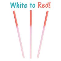 9" Fun Color Changing Party Drinking Straws! Reusable, Recyclable Plastic Drinking Favors! (White to Red, 100)