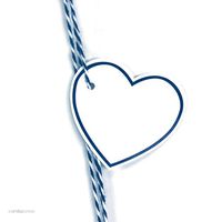 Andaz Press Heart Gift Tags, Solid Border, Blank, Navy Blue, 30-Pack