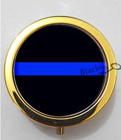 BlackKey Color Blue and Black Line Patten 3-Compartment Decorative Pocket Gift Box Case Organizer for Pill, Color 2 -549