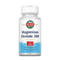 KAL Magnesium Orotate 200 mg | for Nerve, Muscle, Heart, Relaxation Support | ActivTab Technology for Faster Disintegration | Chelated | 60 Tablets