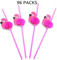 8 Dozen Flamingo Honeycomb Straws - Hawaiian Luau/Birthday/Pool Party Supplies Tropical Drinks Decorations