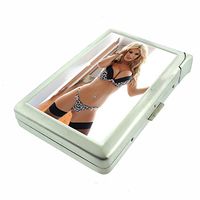 Switzerland Pin Up Girls Swiss D10 Cigarette Case Lighter Smoking King Size Cigarettes Silver Metal Wallet 4" X 2.75" RFID Protection