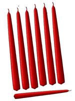 D'light Online Elegant Taper Premium Quality Candles, Hand-Dipped, Dripless and Smokeles - Set of 12 Individually Wrapped (12 Inch, Red)