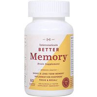Interceuticals Better Memory - Theracurmin Curcumin 90 mg - Clinically Proven Dose, Improves Focus, Recall, Memory, and Mood* - High Absorption Turmeric Extract* (1 Bottle)
