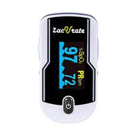 Zacurate 500E Premium Fingertip Pulse Oximeter Oximetry Blood Oxygen Saturation Monitor with Silicon Cover, Batteries and Lanyard
