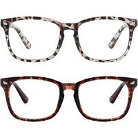 MEETSUN Blue Light Blocking Glasses, Anti Eye Strain Headache (Sleep Better),Computer Reading Glasses UV400 Transparent Lens (Leopard +Tortoise Shell, 53)