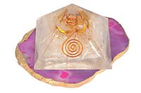 New Powerful Orgone Selenite Pyramid with Copper OM Symbol Crystal Healing Reiki Feng Shui Energy Wellness Meditation Peace Health Wealth Aura Vaastu Bagua