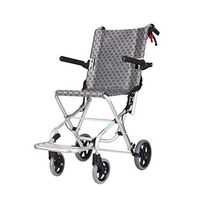 Oceanindw Transit Wheelchair - Lightweight Aluminium Frame Weighs only 10kg, Tight Indoor and Outdoor Portable Foldable Travel Chair with handbrakes and Flip up arm Rests