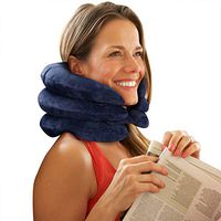 Cervical Neck Traction Device for Chronic Neck Pain by 24Seven Wellness and Living; Our Inflatable Neck Brace is a Natural Solution for Migraines and Neck and Shoulder Pain;Professionally (Navy Blue)