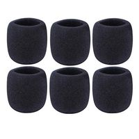 Xisheep Microphone Cover, Foam Ball-Type Mic Anti Saliva Windscreen for Microphones New 6pcs Office Stationery Home Decorations, for Home DIY Black