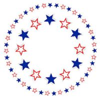 HotSaleStore Sticker Seals 48 Patriotic USA Stars Sticker Label Envelope Seals 1.2" Round