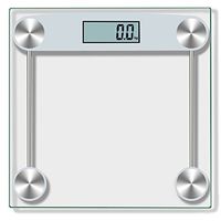 TANGON Digital Body Weight Bathroom Scale, Large Backlight Display and Step-On Technology, Tempered Glass, Simple Style, 330 Pounds Scales - Silver