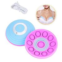 Wireless Electric Breast Massager, Silicone Invisible + Hot Compress + USB Rechargeable + Remote Control, For Anti Sagging, Chest Enlargement, Lift Bust,12.5cm(4.9inch)-Blue