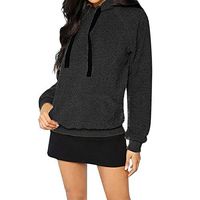 T Shirts for Women,Women Fashion Autumn and Winter Plush Long-Sleeved Hoodie Sweater Blouse Black