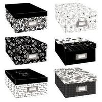 6 PACK PHOTO STORAGE BOX BL&WH ASSTD Papercraft, Scrapbooking (Source Book)