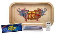 Trip 2 Clear Rolling Papers King Size with Elements 110mm Roller, Pre Rolled Tips, Hippie Butler Flip Top Storage Container and Rolling Paper Depot Rolling Tray