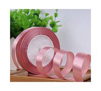 25 Yards/Roll Silk Satin Ribbon Width Party Home Wedding Gift Wrapping Christmas New Year Material Supplies,Red Bean Paste,15Mm