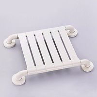 WAZZJ Bathroom folding stool, chair, shower stool, toilet skid proof bath wall chair, shoe changing wall chair,white