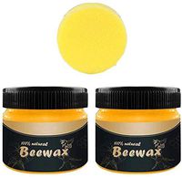 2PCS Wood Seasoning Beewax - Traditional Beeswax Polish for Wood & Furniture, All-Purpose Beewax for Wood Cleaner and Polish Wipes - Non Toxic for Furniture to Beautify & Protect, No Build-Up 1 sponge