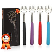 (4-Pack) Plazuria Portable Extendable Telescopic Bear Claws Metal Back Scratchers/Hand Massager/Backslap with Rubber Handles