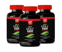 Healthy Hair Vitamins for Women - Anti Gray Hair Solution - Saw Palmetto for Hair Growth - 3 Bottles 180 Capsules