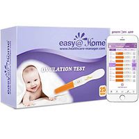 Easy@Home 25 Ovulation Predictor Kit Test Sticks, FSA Eligible Midstream Fertility Tests, Powered by Premom Ovulation Predictor App and Period Tracking Free iOS and Android App, 25 LH Tests