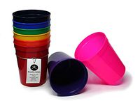 Rolling Sands 16 Ounce Reusable Plastic Stadium Cups Rainbow, 8 Pack, Made in USA, BPA-Free Dishwasher Safe Plastic Tumblers