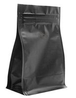 BAP 12 oz Matte Black Block or Flat Bottom Gusseted Bag, Valve, Zip (50 pcs)