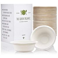 Compostable Paper Bowls 12 Ounce Disposable Eco-Friendly Microwave-Safe Dinnerware 100 Pack Made of Natural Sugarcane Bagasse Fibers