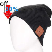 Bluetooth Beanie Hat 4.1 Wireless Smart Warm Music Cap Hat with HD Stereo 100% Soft Acrylic Hand Free for Running Walking Fishing Outdoor Sports Houseworks Unique Christmas Birthday Gifts (Black)