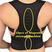 Magnetic Therapy Posture Corrector Brace Shoulder Back Belt for Men Women Braces & Supports,Black,S