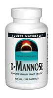 Source Naturals D-Mannose 500mg Potent Urinary Tract (UT) & Bladder Health Support - Fast-Acting, Cleansing, Detoxifying - Naturally Flush Impurities - 120 Capsules