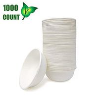 OURhome Compostable Paper Disposable Bowl Eco Friendly Sugarcane Bowls/Bagasse White, Eco-Friendly, Biodegradable Bowls, Pack of 1000