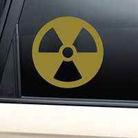 Radioactive Nuclear Fallout Radiation Warning Vinyl Decal Laptop Car Truck Bumper Window Sticker - Metallic Gold Matte