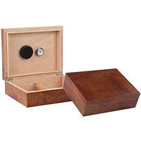Prestige Import Group - The Vizcaya Authentic Exotic Wood Exterior Small Cigar Humidor - Capacity: 25-40 - Color: Makore