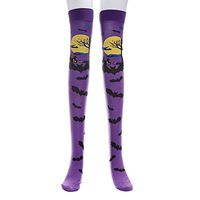 DEATU Socks, Halloween Print Long Tube Knee Socks Teen Girls Boys Women Mens Fancy Dress Party Funny Dress up Props (Purple)