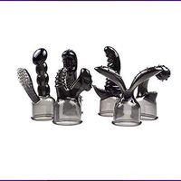 Studyset Mini Massager Attachments, Massager Attachment, Massage Accessories Accessory Silicone- Six (Black) 6pcs/Set