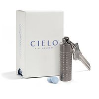 Cielo - Slim Single Chamber Titanium Pill Case Keychain Pill Holder for Medicine, Allergy Pills, Ibuprofen, Aspirin - Made in The USA, Cielo's Pill Container Keychain Pill Fob is The Best!