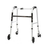 [Easy]Walker for Adults Senior EW40 Easily Foldable Four Wheels Glide Break Aluminium