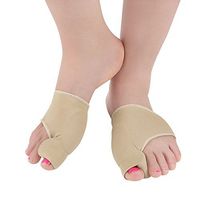 LUOEM 1 Pair Big Toe Splints Bunion Corrector Toe Separator Straightener for Women Men - Khaki