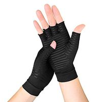 Meccus Copper Arthritis Gloves for Women/Men, Compression Gloves for Rheumatoid & Carpal Tunnel Pain & Muscle Tension Relief, Fingerless Gloves for Computer Typing and Daily Work (X-Large)