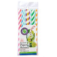 Better Houseware 312 Long Lasting Bendable Paper Straws, Standard, Assorted