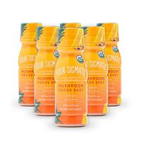 Mushroom Focus Shot by Four Sigmatic, Organic Lion's Mane, Rhodiola & Pineapple Juice, Tastes Like Pineapple Supports Focus & Memory, Ready to Drink + Natural, 6 count