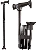 NOVA Folding Cane, Walking Cane with Quad Tip, Foldable & Adjustable Travel Cane, Black