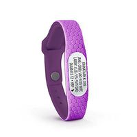 MyID Hive Medical ID - Free Custom Engraving & Free Medical Profile - Store Unlimited Medical Info - Comfortable Silicone - Fits Kids & Adults - Custom Silver Pod (Purple M/L)