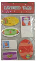24 Layered Christmas Gift Tags Santa Claus, Etc