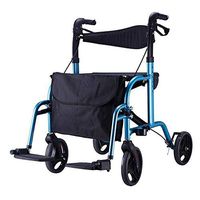 SMGPYDZYP Folding Rollator Walker with Dual Brakes, Adjustable Height Shopping Trolley with Cane Holder, Lightweight Aluminium Walking Mobility Aid for Elderly