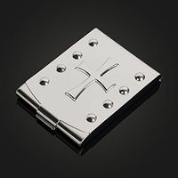 New Chrome Embossed Cross Metal Cigarette case Cardcase Holds 9 Cigarettes