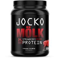 Jocko Mölk by Origin Labs - Whey Isolate Protein Powder - Strawberry Flavor - Sugar-Free Monkfruit Blend - Amino Acids and Probiotics - 31 Servings - 2 Pounds